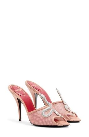 Valentino Garavani Coeur Vip&egrave;re Mesh Sandal in Pink at Nordstrom, Size 10.5Us