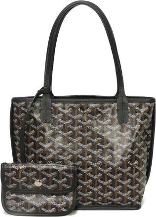Goyard Black Canvas Leather Tote Bag (Pre-Owned)
