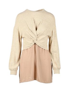 Emy-&Ograve; Beige Knot Knitwear Top