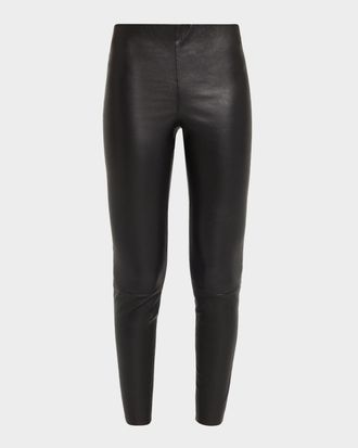 Alice & Olivia Lennox Mid-Rise Leather Leggings
