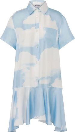 Moschino Chemisier corto con stampa Archive Clouds - Blu