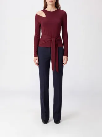 Federica Tosi Maglia slim fit in viscosa a maniche lunghe con dettagli cut-out