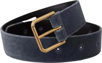 Dolce & Gabbana Fluwelen Riem - Dames - Riemen - Blauw - ONE Size - Accessoires
