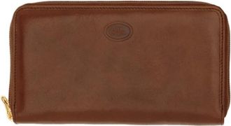 The Bridge Bruin leren portemonnee met ritssluiting - Dames - Portefeuilles - Bruin - ONE Size - Leer - Accessoires