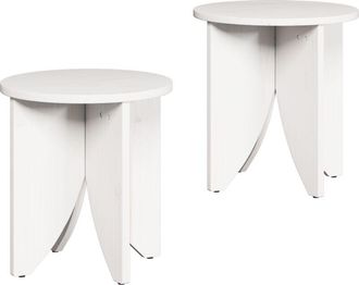 vidaXL Vidaxl - Coffee Table 2 pcs White 41.5 x 41.5 x 44 cm Solid pine wood