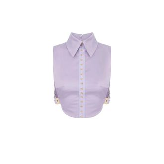 Elisabetta Franchi Dames, Tops, Paars, Maat: 2XL Katoen