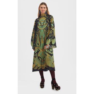 La DoubleJ Magnifico Midi Dress The Nile Plac&eacute;e Black at Nordstrom, Size Small It