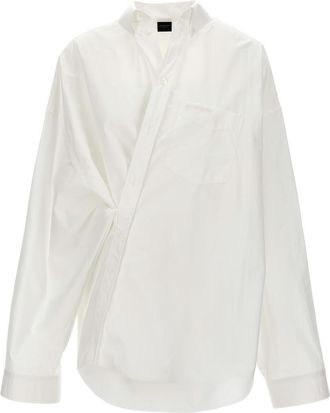Balenciaga White Wrap Asymmetric Shirt