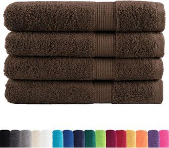 vidaXL Toallas De Sauna Solund 4 Unidades Marr&oacute;n 80x200 Cm 600 Gsm Vidaxl