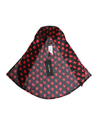 Dolce & Gabbana Womens Black Red Hearts Polyester Hat And