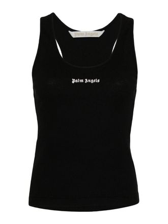 Palm Angels Logo Ribbed Tank Top