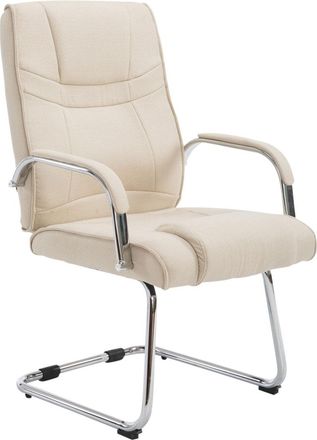 Clp Silla Cantil&eacute;ver Xxl Attila Tapizada En Tela Crema