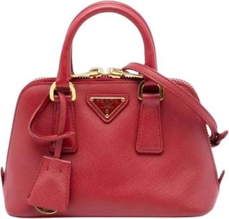 Prada Pre-owned Handbags, female, Red, Size: ONE SIZE Pre-owned Leather Handbag