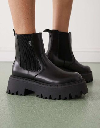Buffalo Stivaletti Chelsea neri-Nero