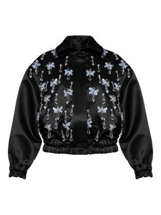 Anouki crystal-embellished bomber jacket - Zwart