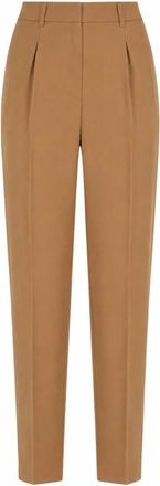 Max Mara Corallo Broek - Dames - Vrijetijds broeken - Bruin - L - Wol - Broeken