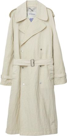 Burberry double-breasted belted trench coat - men - Polyamide/Polyamide - 48 - Neutrals