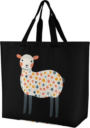 Generic Bubble Sheep Reusable Shopping Bags Large Capacity Grocery Bag Heavy Duty Tote for Women 40x40x16cm