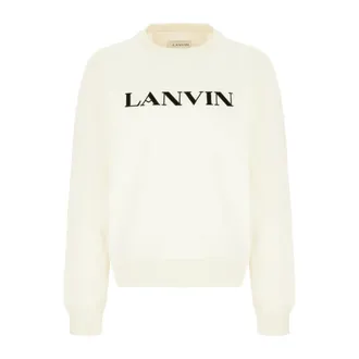 Lanvin Sweatshirts, male, Beige, Size: XL Embroidered Sweatshirt