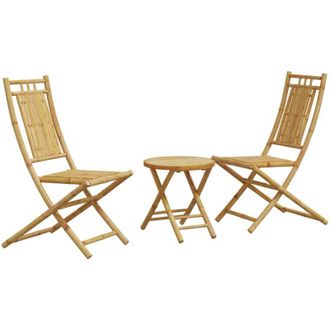 vidaXL Juego De Mesa Y Sillas De Jard&iacute;n 3 Piezas Bamb&uacute; Vidaxl