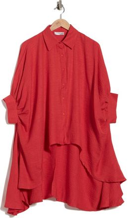Patrizia Luca Oversized Button-Up Top in Red at Nordstrom Rack