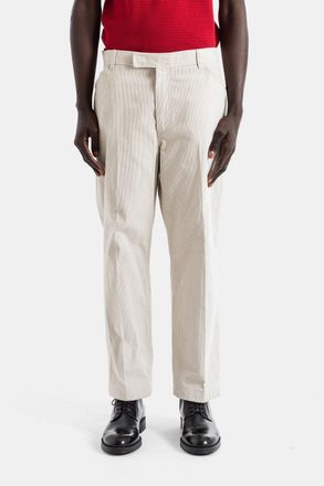 Thom Browne Tapered Fine-Ribbed Corduroy Chinos - White