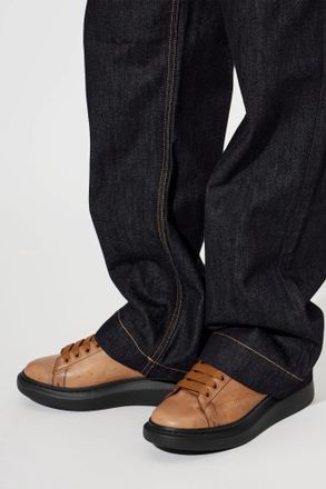 Alexander McQueen Leather Sports Shoes, Mens, Brown