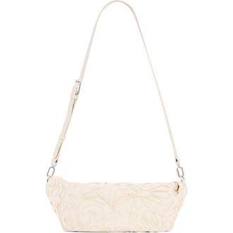 Desigual Raffia & Canvas Shoulder Bag in White at Nordstrom