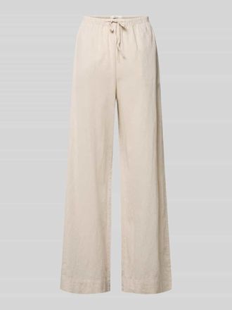 Selected Regular Fit Weite Hose aus Leinen-Baumwoll-Mix Modell LUISA in Beige, Gr&ouml;&szlig;e 34