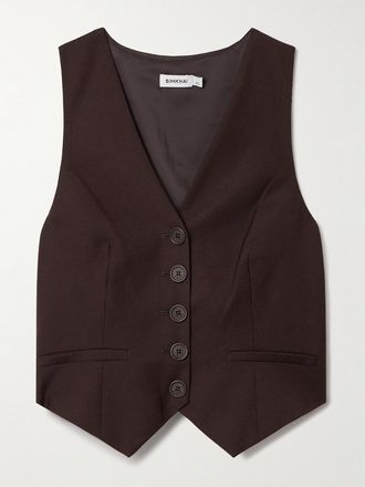 SIMKHAI Gilet In Lana Deb - Marrone