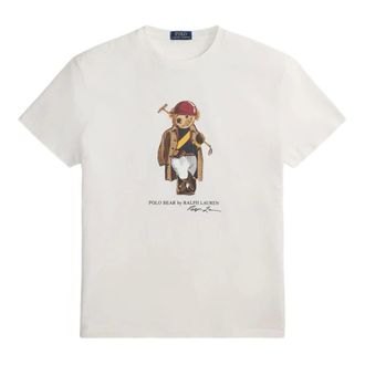 Polo Ralph Lauren T-Shirts, male, White, Size: 2XL Custom Slim-Fit Polo Bear T-shirt