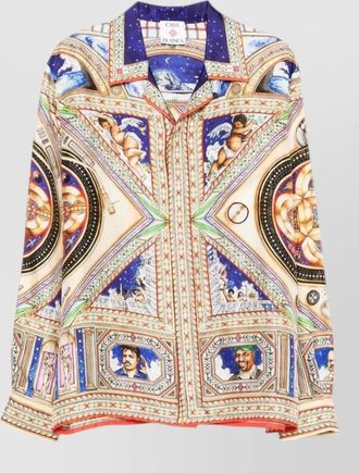 Casablanca geometric portrait cuban collar relaxed shirt