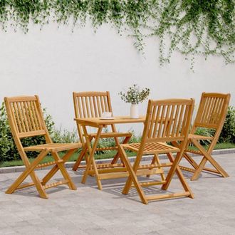 Berkfield Home 5 Piece Folding Garden Dining Set Solid Wood Acacia in Brown