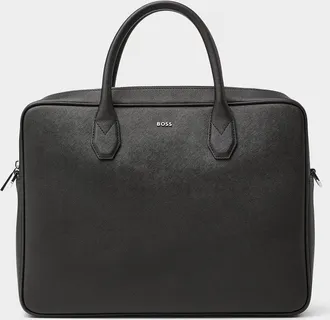 BOSS Mens Northon regenerated leather briefcase