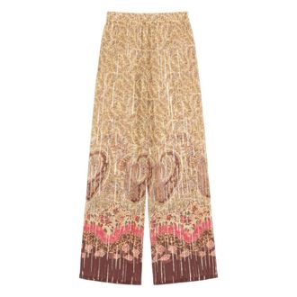 Valentino Paisley Straight Trousers - female - Valentino - Wide Trousers - Multicolor - S - Trousers