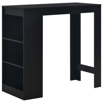 vidaXL Mesa Alta De Cocina Con Estanter&iacute;a Negra 110x50x103 Cm Vidaxl