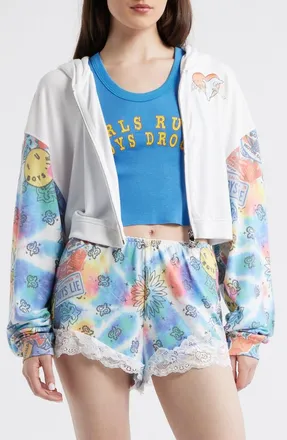 Boys Lie Tie-Danna Full Zip Hacci Fleece Hoodie in Multi at Nordstrom, Size X-Small