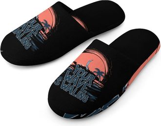 Generic Windsurfing Your Wave Is Waling Mens House Slippers Slip Indoor Slipper On Shoes Warm Outdoor