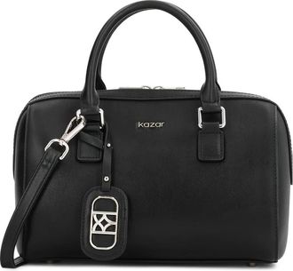 Kazar Cilindrische zwarte leren handtas - Dames - Handtassen - Zwart - ONE Size - Leer - Tassen