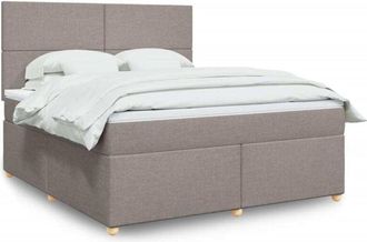 vidaXL Vidaxl - Cama Box Spring Con Colch&oacute;n Tela Gris Taupe 180x200 Cm