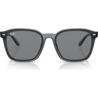 Ray-Ban 66mm Square Sunglasses in Transparent Grey /Dark Grey at Nordstrom