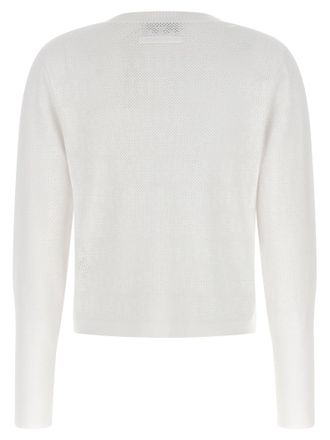 Tory Burch Pointelle Viscose Cardigan - White