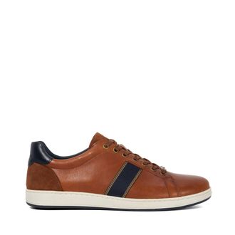 Dune London Mens Trint Lace Up Leather Trainers in Tan - Size UK 11