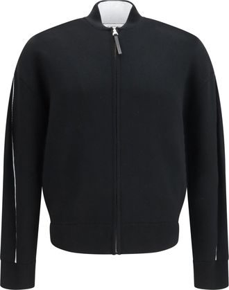Givenchy Mens Cardigan Stretch Wool-Blend Black-White Black/white Sweater