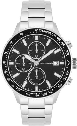 Spears & Walker Mens Chronograph - Silver Stainless Steel - One Size