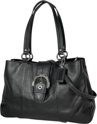 Coach Black Leather Tote Bag (Pre-Owned)