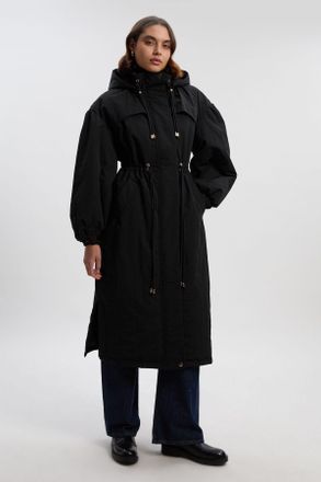 Karen Millen Womens Padded Parka Coat - Black - Size 6 UK