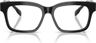 Tory Burch 55mm Rectangular Optical Glasses in Black /Clear Blue Light at Nordstrom