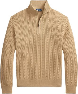 Ralph Lauren Pullover met col - Heren - Truien - Beige - Maat: S