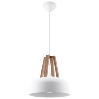 OEM Satura 1 E27 L&aacute;mpara Colgante Lumilo Madera Blanca 03.423.88